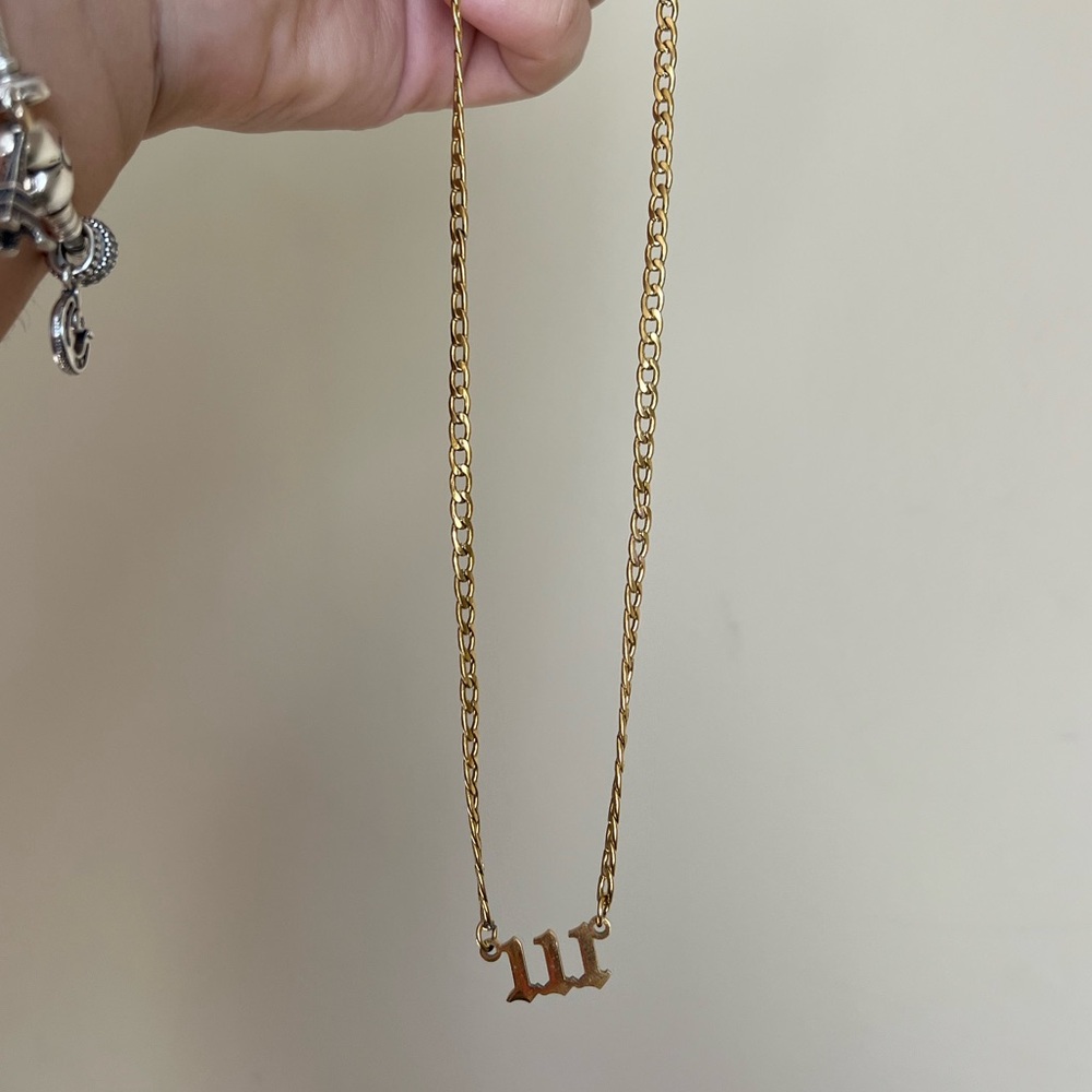 Angel Number Gold Necklace 111